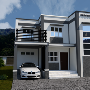 (8.7m x 8.0m) Two-Storey Residential House Complete Set of Plans